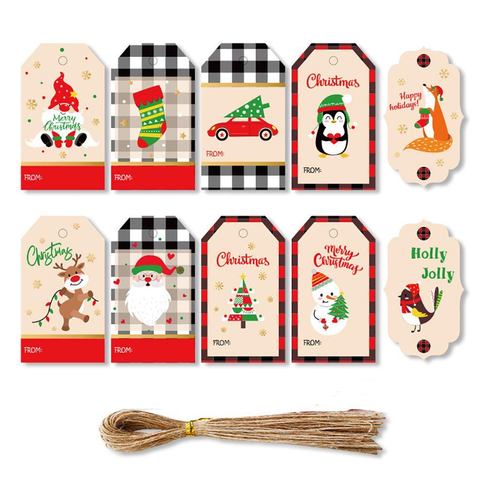 MAG Set 50 Thẻ Giấy Hình Ông Già Noel Trang Trí Giáng Sinh