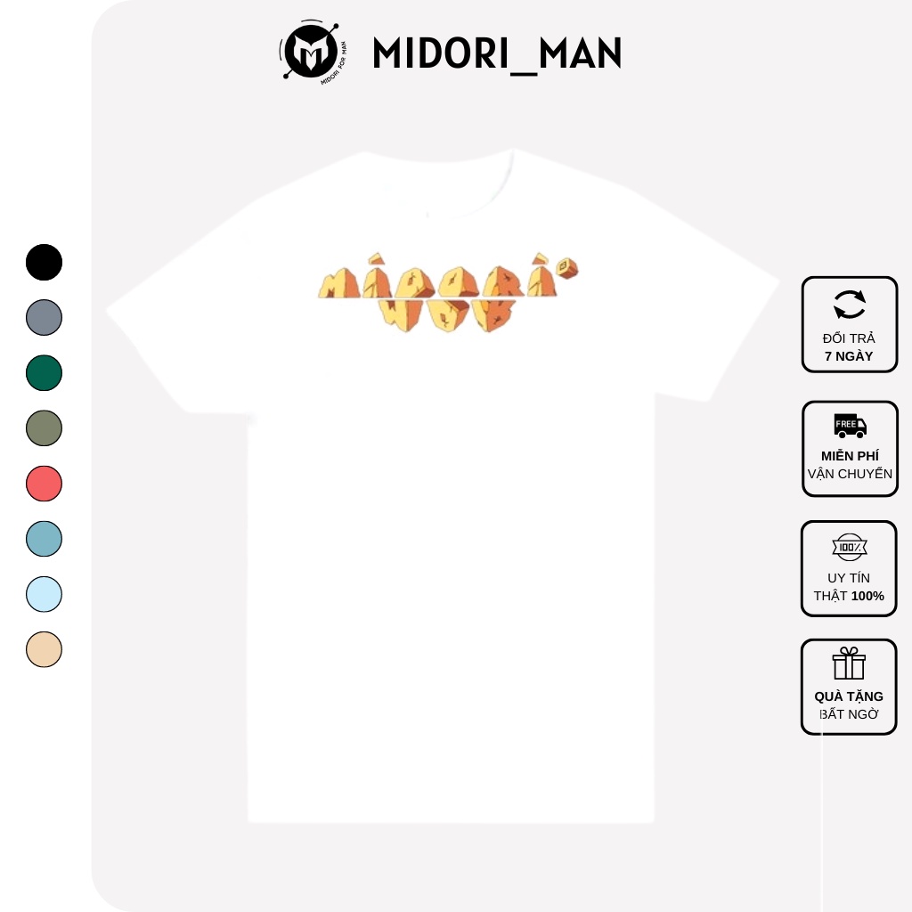 Áo phông tay lỡ form rộng Unisex giá rẻ thun nam nữ Đá MDR Local Brand Midori For Man