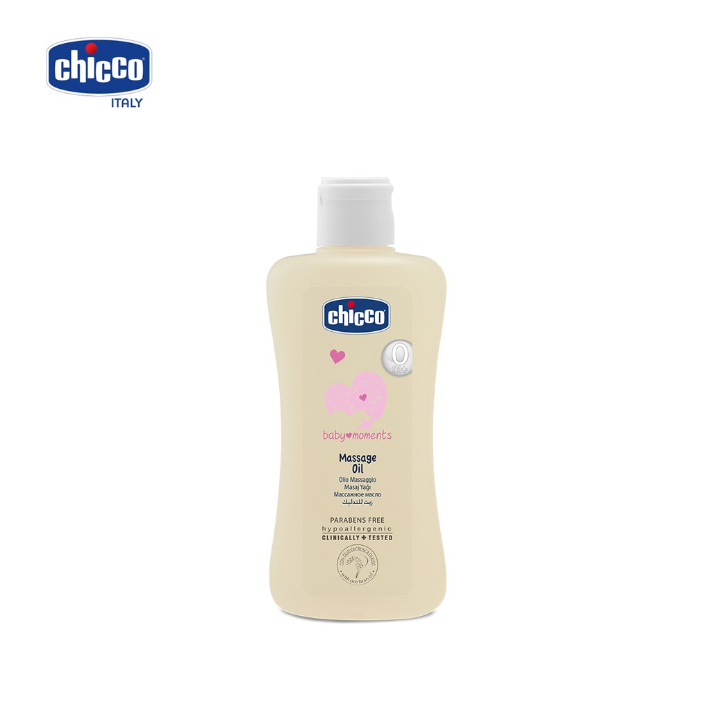 Dầu mát-xa chiết xuất cám gạo 0M+ Chicco 200ml - SX tại Ý