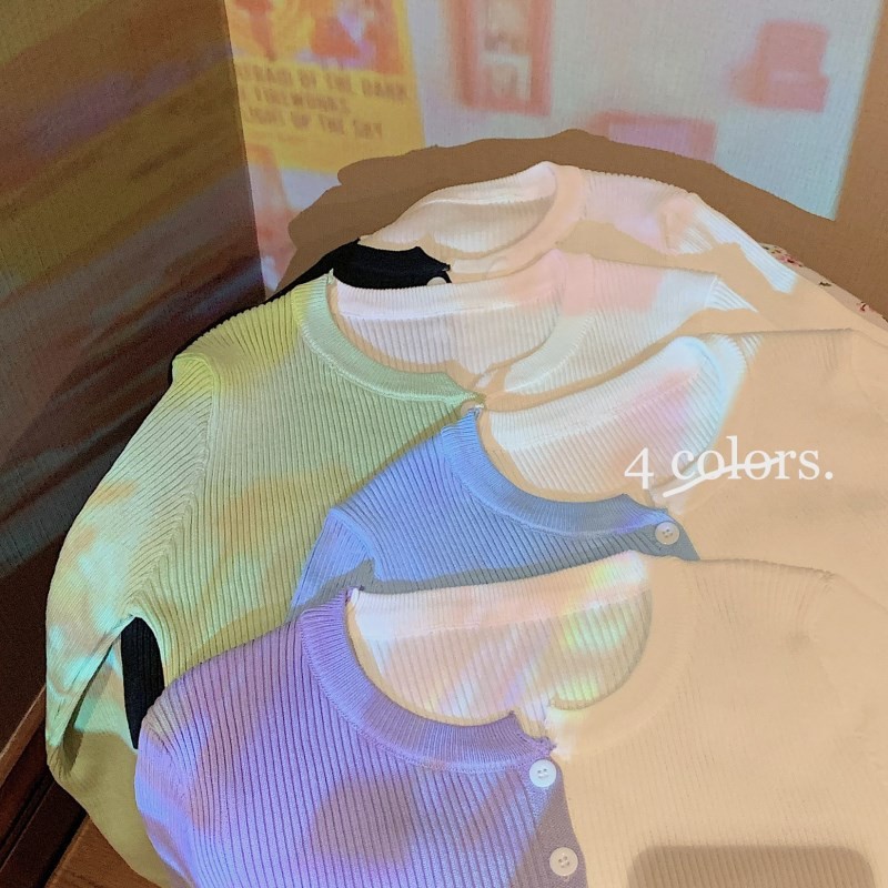 Áo Khoác Cardigan Dệt Kim Dáng Ngắn Phối Màu Kiểu Retro Xinh Xắn | BigBuy360 - bigbuy360.vn