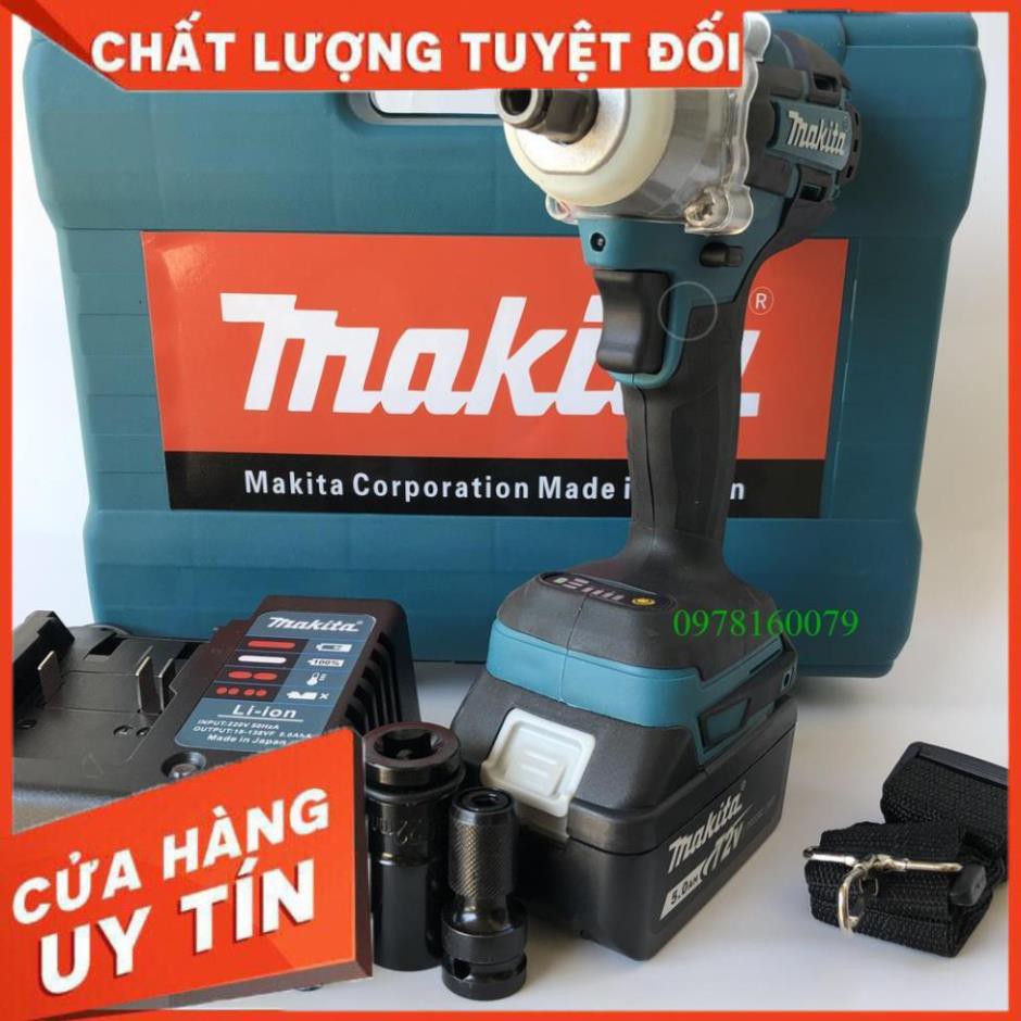 Máy siết Bulong, mở bu lông, vặn vít Makita. 72Vf 2 Pin không chổi than (tặng đầu chuyển vít) NPS