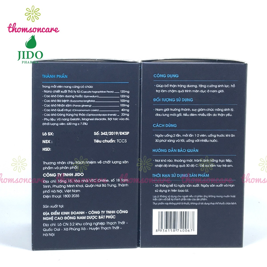 Spermen - Hỗ trợ tăng chất lượng khỏe tinh trùng, tăng cường sinh lý nam từ Đông trùng hạ thảo Hộp 30 viên
