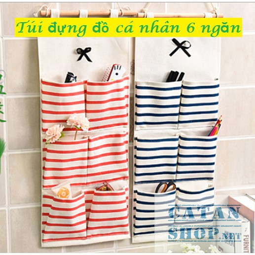 ❤️Túi đựng đồ đa năng 6 ngăn❤️ tiết kiệm diện tích, túi vải canvas bền đẹp đa năng tiện lợi