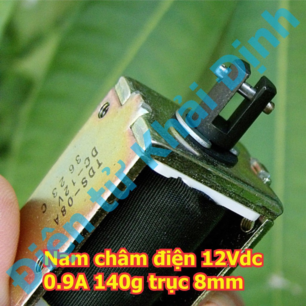 Nam châm điện 12Vdc 0.9A 140g trục 8mm kde5831