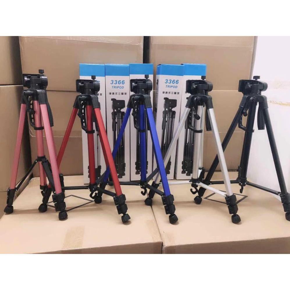 Gậy Đa Năng Tripod 3366 Có 3 Chân Máy Ảnh Chụp Hình Selfie Tự Sướng, cao 150cm, Kèm Giá Đở Điện Thoại &amp; Máy Ảnh.