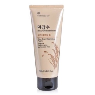 Sữa rửa mặt có hạt matxa làm sáng da chiết xuất Gạo The Faceshop – Rice water bright rice bran cleansing foam