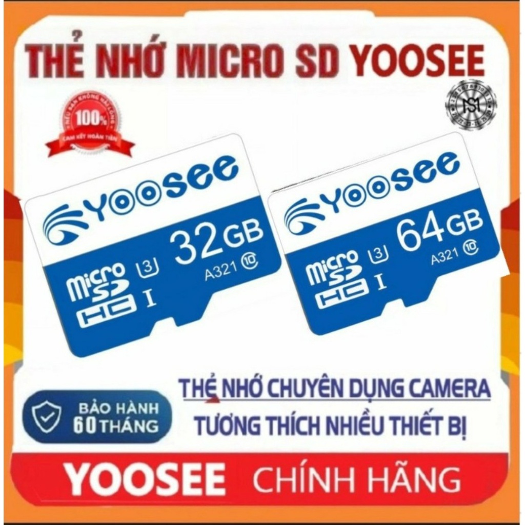 thẻ Nhớ 64GB 32GB chuẩn tốc độ U3 chính hãng Yoosee thumbnail