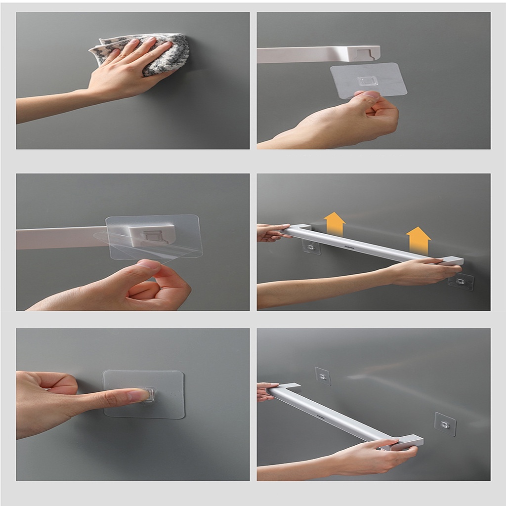 Kệ Để Giày Dép Thanh Phơi Treo Khăn Đa Năng Dán Tường Không Cần Khoan Vít Hiện Đại Chất liệu Nhựa Cao Cấp ABS