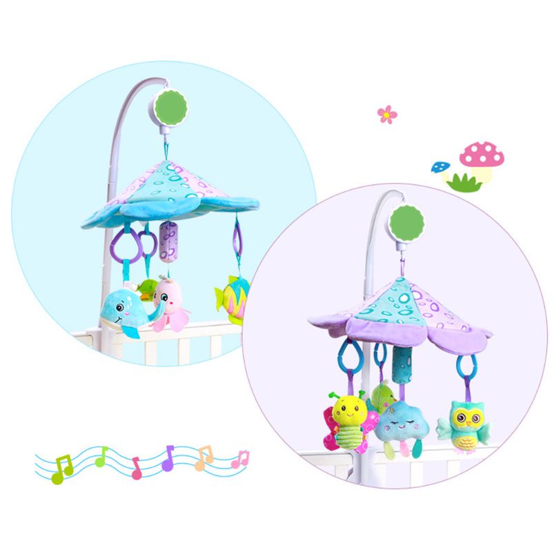 Lục Lạc Đồ Chơi Di Động Nhồi Bông Phát Nhạc Xoay Được Có Chuông Phát Ra Âm Thanh 0-12 Tháng Cho Bé Sơ Sinh