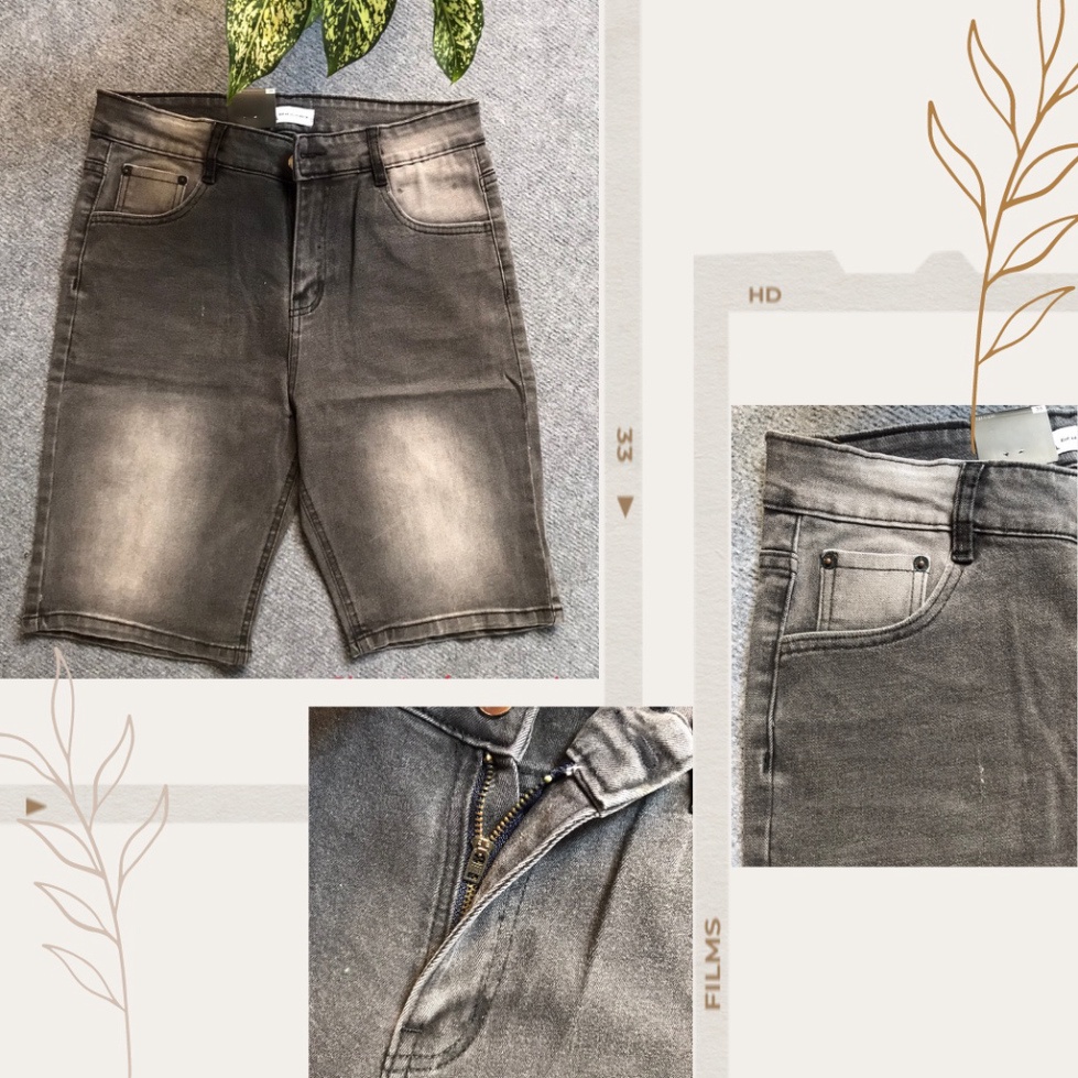 Quần Short Jeans Nam mẫu classic | Đen trơn, Đen Washed, Xám Washed