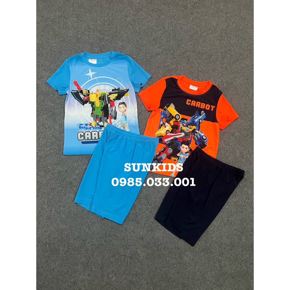 Bộ bé trai người máy cotton lạnh xuất Hàn