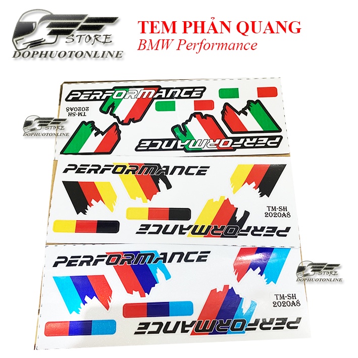 Tem Decal Performance Italy - BMW - Đức Phản Quang Trang Trí Ô Tô Xe Máy