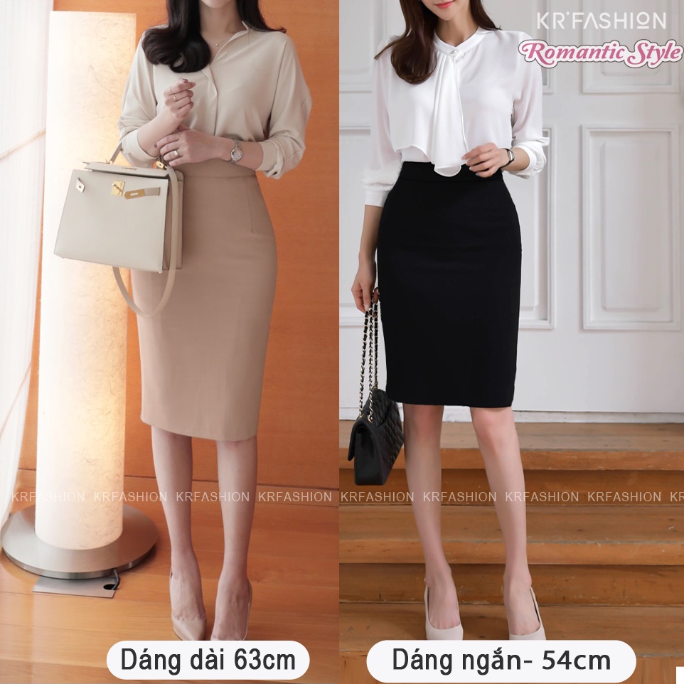 Chân váy dài công sở KRfashion SK2106 Hàn Quốc bút chì đẹp cạp cao 2 lớp, váy nữ dài ôm midi đen cao cấp dáng dài