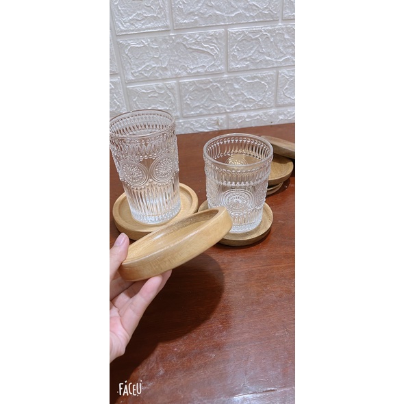 Xả kho lót cốc, đế lót ly bằng gỗ tự nhiên tần bì kích thước 10cm*10cm Minhome