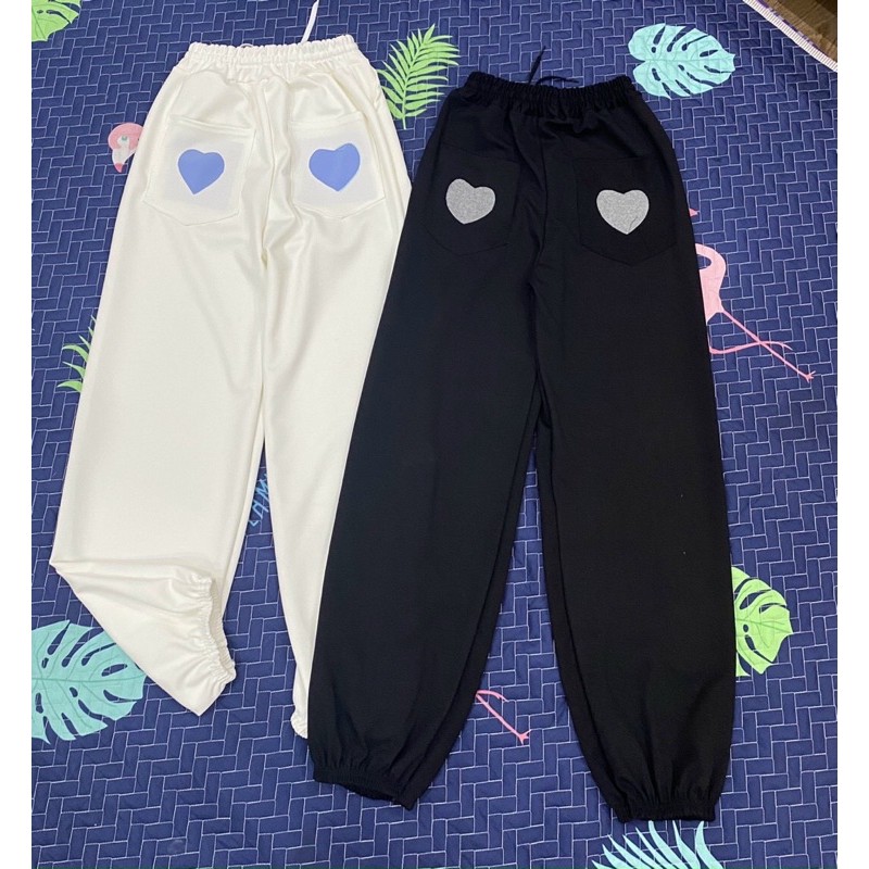 Quần nỉ tim jogger bo chunDAQUY20quần jogger tim nỉ Umi