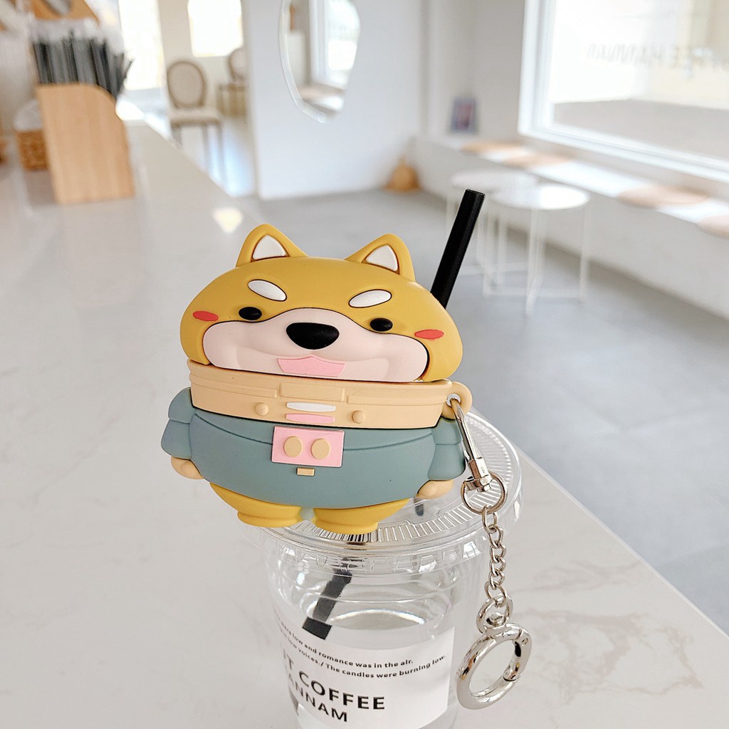 airpods 1 2 pro case cute cartoon Shiba Inu dog airpods case soft silicone airpods pro protective cover