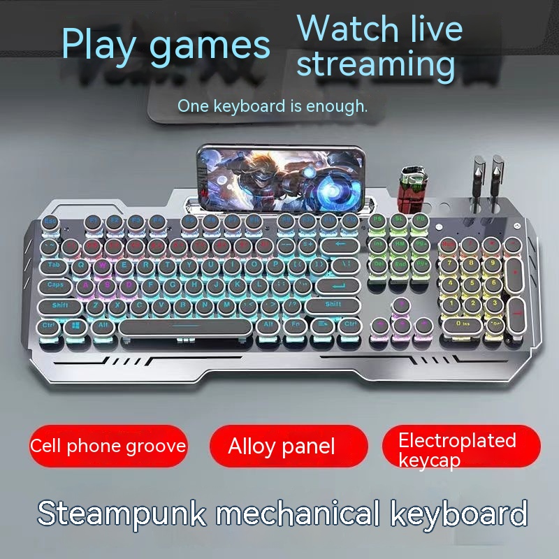 Bộ Bàn Phím Cơ Và Chuột Và Bàn Phím Cơ Màu Xanh Lá Cây Có Dây Dùng Chơi game Thể Thao