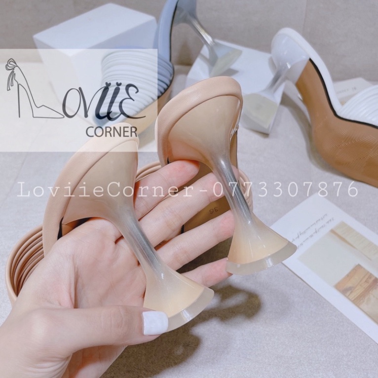 GUỐC CAO GÓT DÂY LOVIIECORNER - DÉP CAO GÓT QUAI TRONG 9CM DÂY MẢNH YAUA D201137