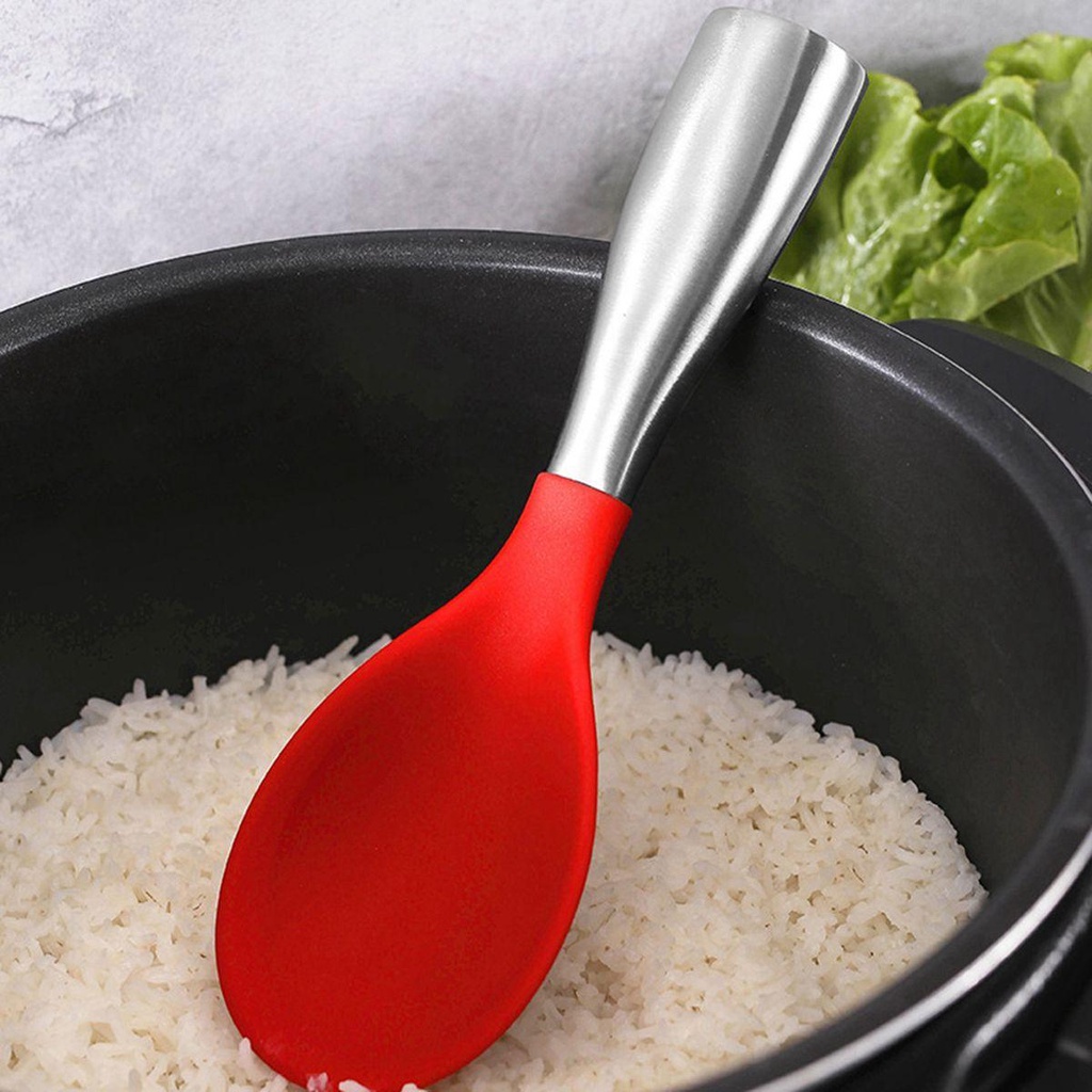 Muỗng Ăn Cơm Bằng Silicone Thép Không Gỉ Chống Rỉ AUGUSTINA