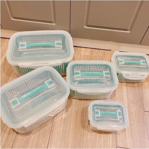 SET 5 Hộp Đựng Đồ, Thực Phẩm Bảo Quản Tủ Lạnh Đa Năng Có Nắp Đậy Cao Cấp