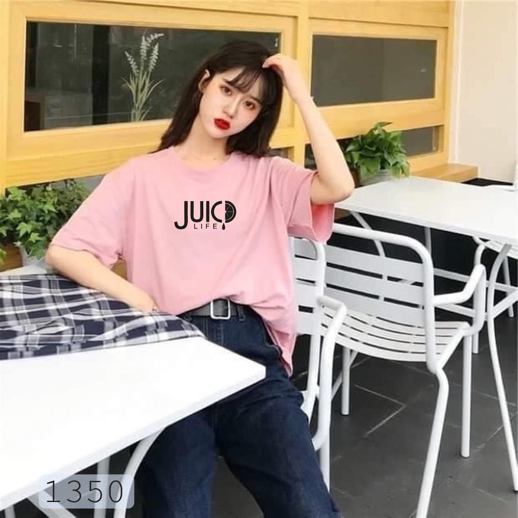 ÁO THUN TAY LỠ IN JUICE LIFE - PHONG CÁCH HÀN QUỐC FREE SIZE