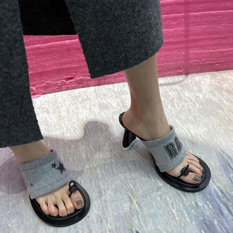 Xăng đan Cao Gót 2022 Vải Thun Co Giãn Thời Trang Mùa Xuân Cho Nữ