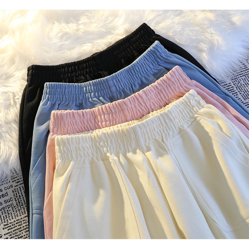 Quần Short Lưng Cao Ống Rộng Màu Sắc Trơn Phong Cách Hàn Quốc Cho Nữ