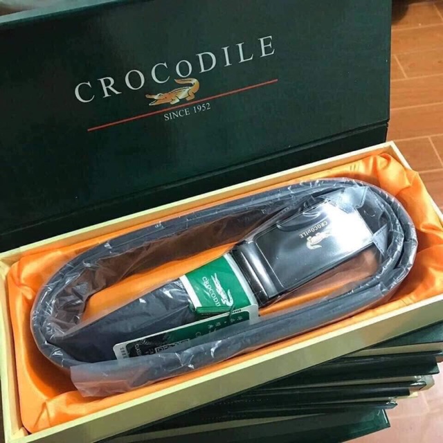 Dây lưng nam cá sấu CROCODILE full hộp sang chảnh