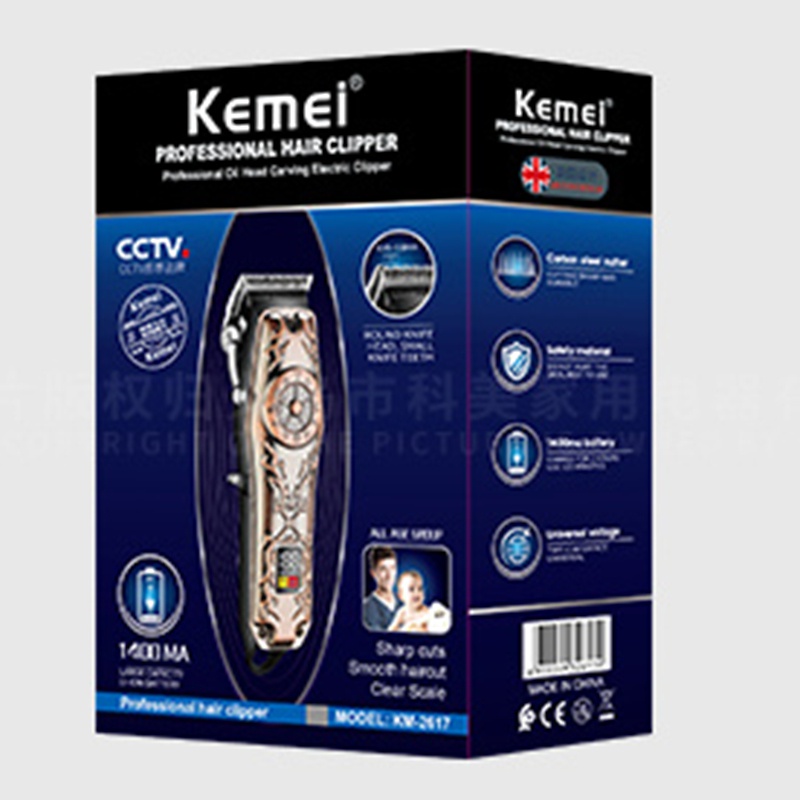 Máy cạo râu cắt tóc KEMEI chính hãng có thể điều chỉnh hiển thị màn hình LCD tiện dụng