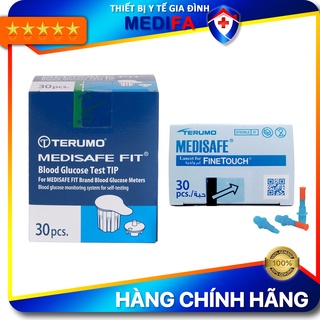 Combo Hộp 30 Que Thử Đường Huyết Terumo Medisafe Fit Kèm Hộp 30 Kim Lấy Máu Terumo