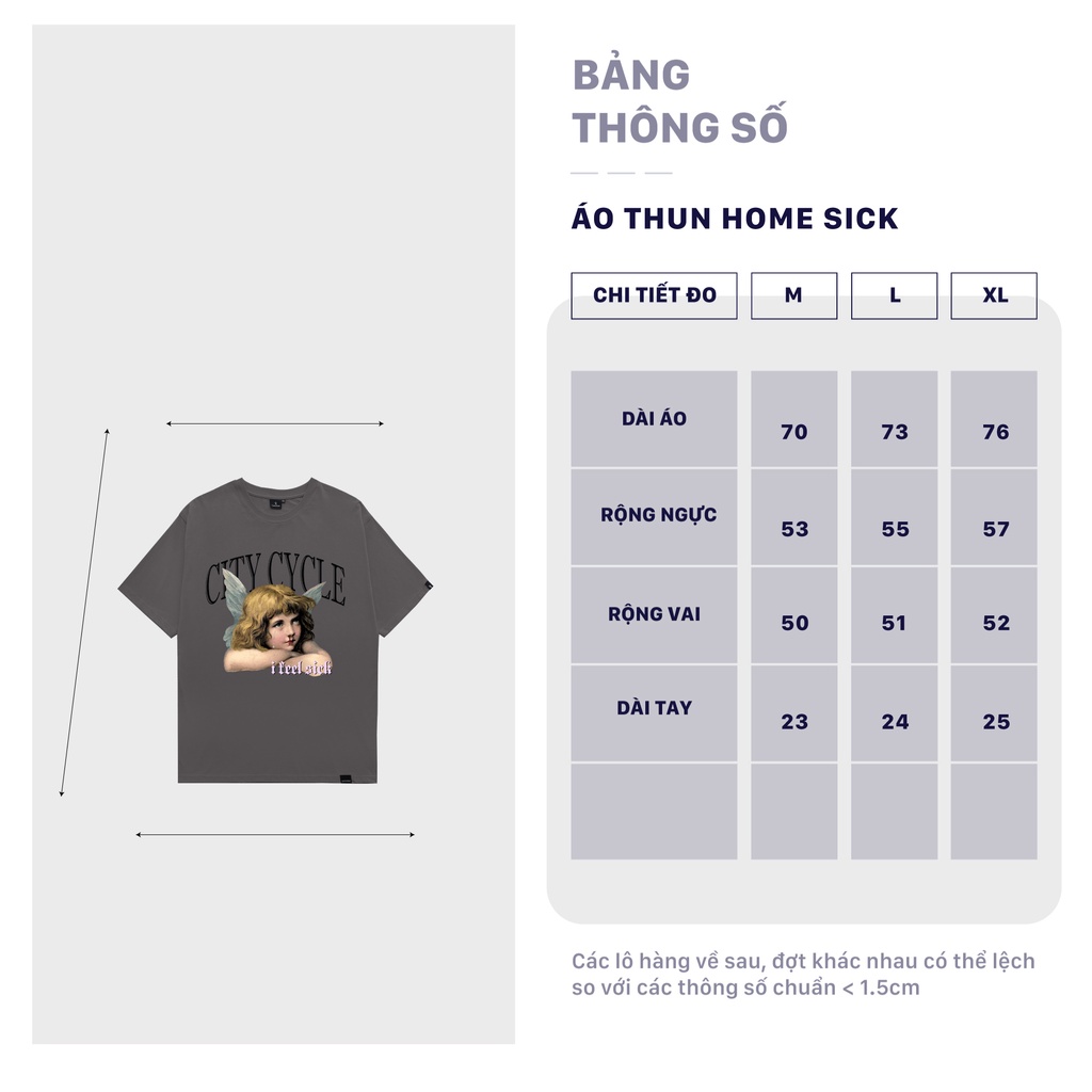 Áo thun local brand Home Sick City Cycle phông tay lỡ form rộng unisex cotton in hình