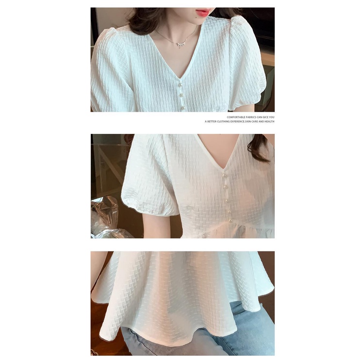 Áo chiffon Nữ Ngắn Tay Phong Cách Phương Tây Thời Trang Mùa Hè