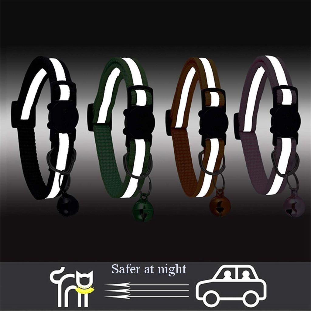 [COD] Vòng Cổ Nylon Nhiều Màu Sắc Có Chuông Phản Quang Dễ Thương Tùy Chỉnh Kích Thước Cho Mèo Cưng