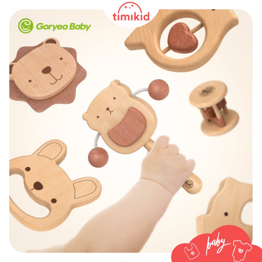 Đồ Chơi Xúc Xắc 🦊GORYEO BABY🦊 Đồ Chơi Sơ Sinh Hàn Quốc Bằng Gỗ Mộc 100% - TIMIKID