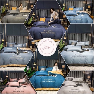 Bộ Chăn Ga Phi Lụa - Bộ Chăn Ga 4 Món Lụa Pha Cotton Dream City Home