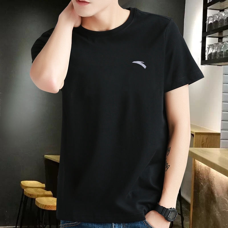 Anta short-sleeved men's T-shirt 2019 summer black and white round neck breathable half-sleeved official authentic new c