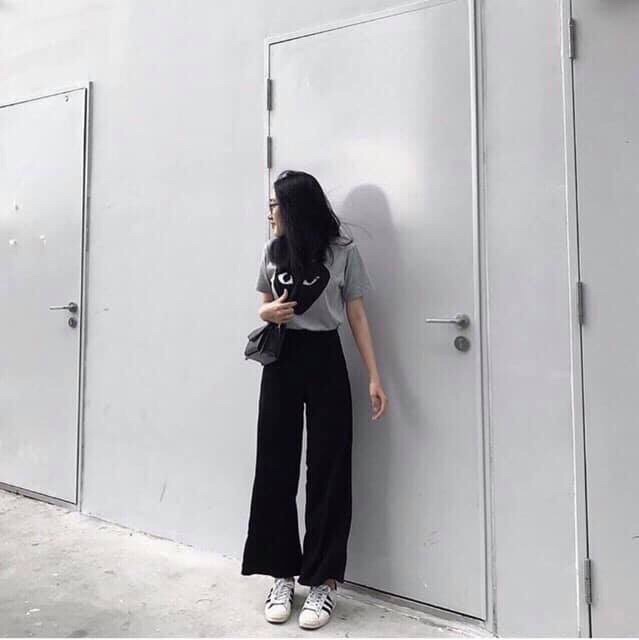 Quần ống rộng khoá sườn dáng dài mặc cực kì sang chảnh, quần culottes | BigBuy360 - bigbuy360.vn
