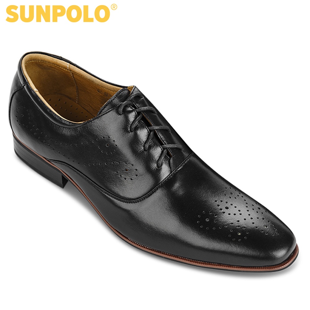 Giày Tây Nam Da Bò SUNPOLO Đen Nâu Đỏ SUMU0038