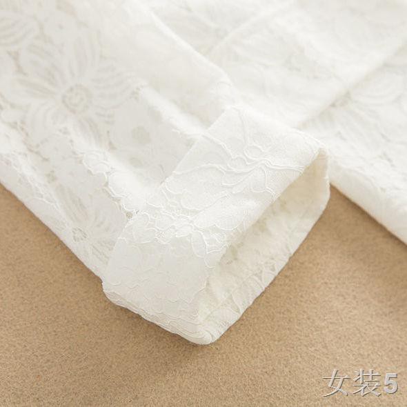 Bảy phần tư tay áo nhỏ giản dị ren mỏng bộ đồ gió thơm nữ khoác ngắn voan mùa hè Mới Phiên bản Hàn Quốc với quần2