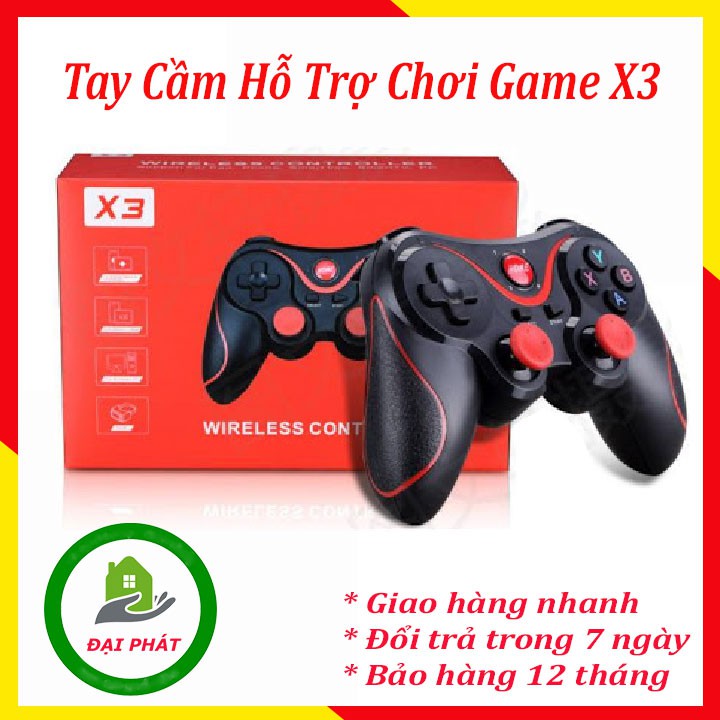 Tay cầm chơi game bluetooth X3 - đế kẹp điện thoại và usb chơi trên PC, tay cầm game đa năng