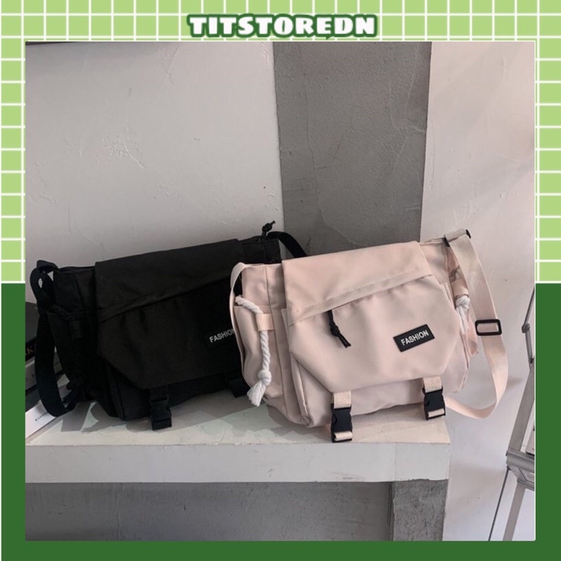 Túi đeo chéo vải chống thấm unisex nam nữ ulzzang vừa a4