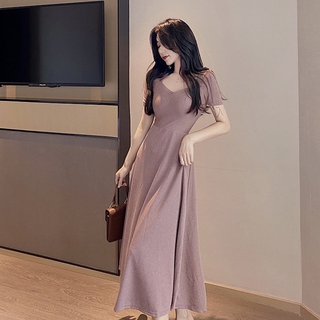 Đầm cổ V tay ngắn dáng ôm gợi cảm thanh lịch