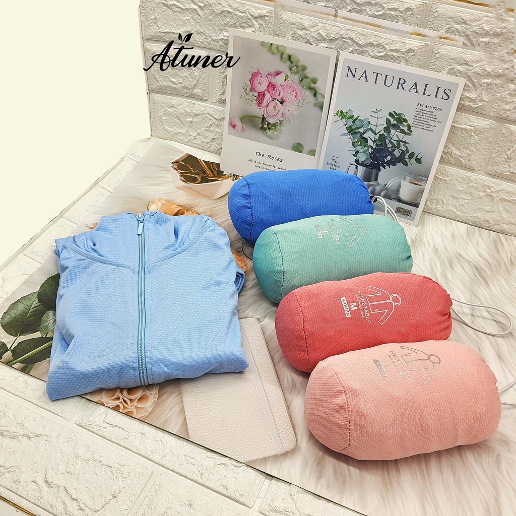 Áo chống nắng dáng ngắn có túi cuộn Atuner CN01, chất liệu vải cotton ép vân sần, mỏng nhẹ, thông hơi, chống tia UV | BigBuy360 - bigbuy360.vn
