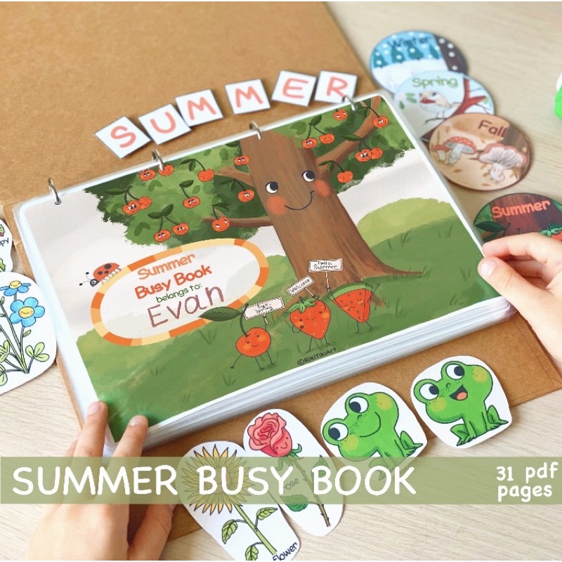 Học liệu bóc dán Montessori : “SUMMER BUSY BOOK - MÙA HÈ”.