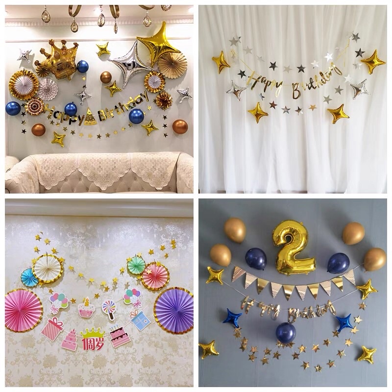 Dây ngôi sao grand trang trí sinh nhật trang trí party nhiều màu sắc HAPPYKID DNS