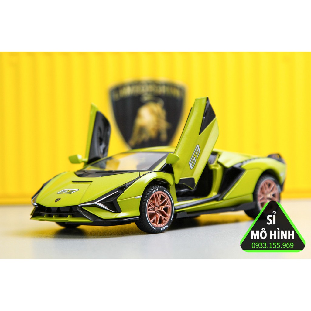 [ Sỉ Mô Hình ] Xe mô hình siêu xe Lambo Sian 1:32 Xanh