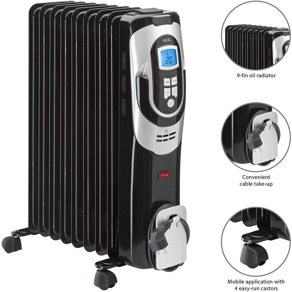 Máy sưởi AEG Ölradiator RA 5588 NE, quạt sưởi dầu AEG [Hàng Đức chính hãng]