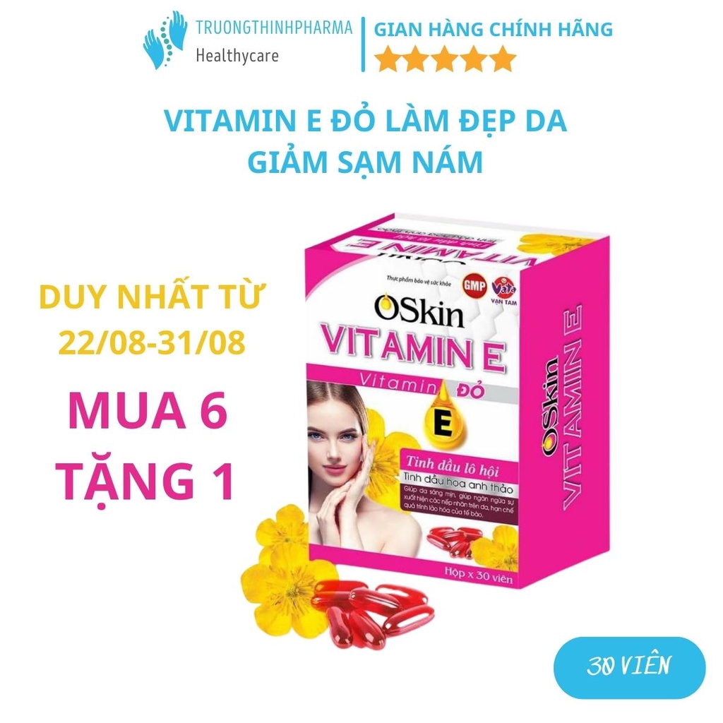 Oskin vitamin E đỏ, làm đẹp da, hạn chế lão hóa