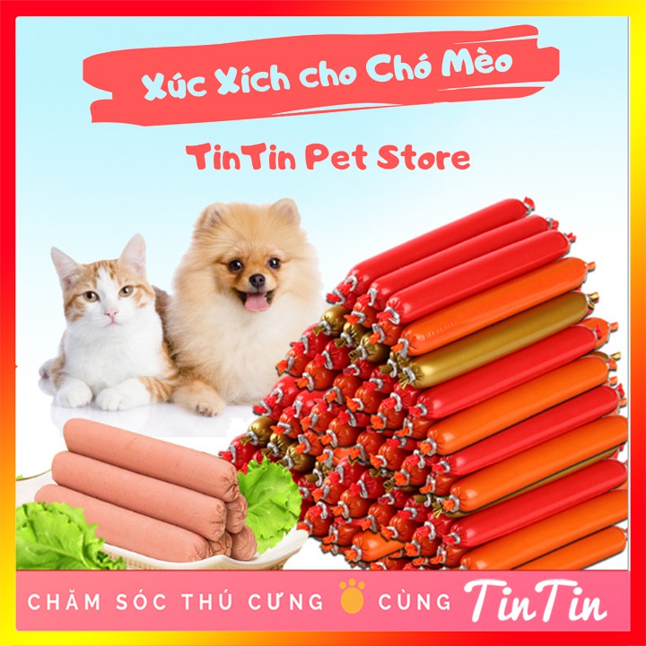 Combo 10 Xúc Xích Dinh Dưỡng Ăn Liền Cho Chó Mèo 15 gram #Tintin Pet Store