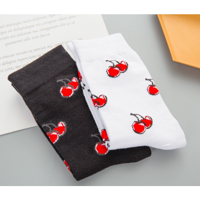 Vớ cao cổ hình trái Cherry Nam Nữ phong cách trẻ trung, năng động.